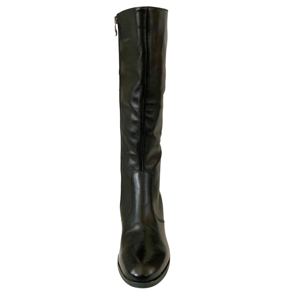 Ara Ohara High Soft Knee-High Comfort Calf Leather Boots Black 9.5 Zip Side - Picture 4 of 13